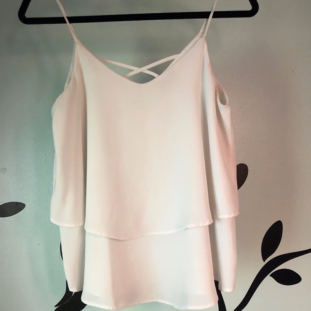 white thin strap shirt